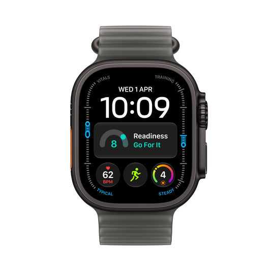 Apple Watch Ultra 4 • GPS + Cellular • 49mm pouzdro z černého titanu • Průsvitně černý Oceánský řemínek - bonami.click