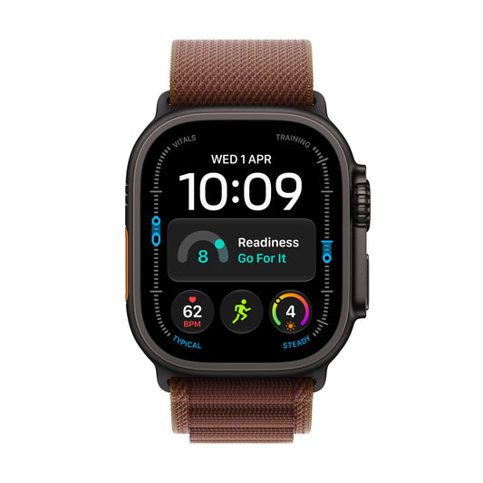 Apple Watch Ultra 4 • GPS + Cellular • 49mm pouzdro z černého titanu • Burgundsky červený Alpský tah – L - bonami.click