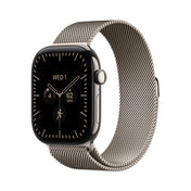 Apple Watch Series 12 • GPS + Cellular • 42mm pouzdro z přírodního titanu • Přírodní milánský tah - bonami.click