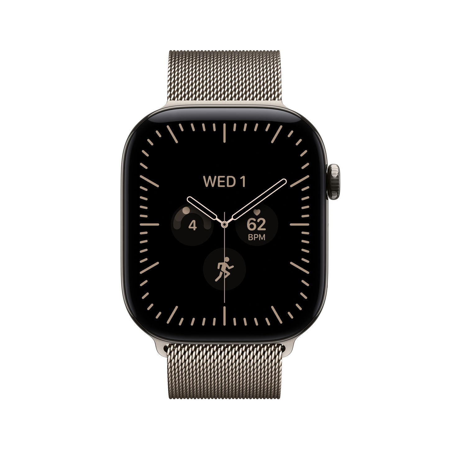 Apple Watch Series 12 • GPS + Cellular • 42mm pouzdro z přírodního titanu • Přírodní milánský tah - bonami.click