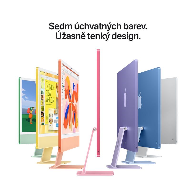 24palcový iMac s Retina 4,5K displejem: Čip Apple M6 s 10 jádrovým CPU a 10 jádrovým GPU, Standardní sklo, 16GB ,256 GB SSD - stříbrný - bonami.click