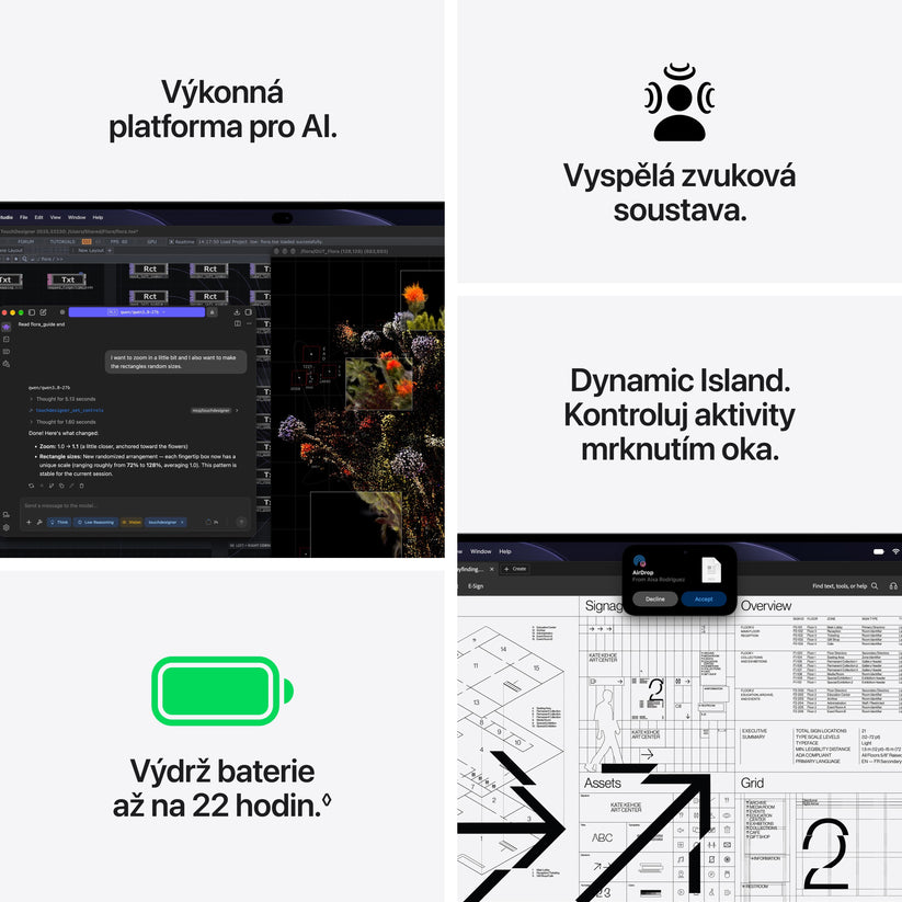 16palcový MacBook Pro s PROLED XDR displejem: Čip Apple M5 Max s 18 jádrovým CPU a 32 jádrovým GPU, 2 TB SSD - vesmírně černá - bonami.click