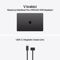 16palcový MacBook Pro s PROLED XDR displejem: Čip Apple M5 Max s 18 jádrovým CPU a 32 jádrovým GPU, 2 TB SSD - vesmírně černá - bonami.click