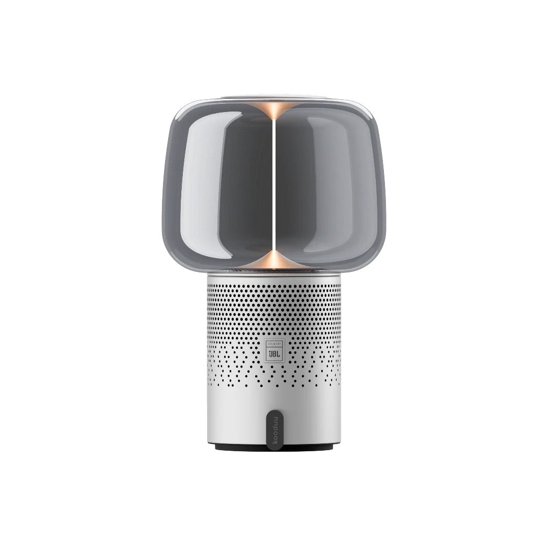 Designová lampa s reproduktorem Kooduu Serena Play - stříbrná