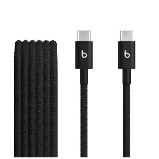 Dva opletené kabely Beats USB‑C na USB‑C 1,5 m – sytě černé