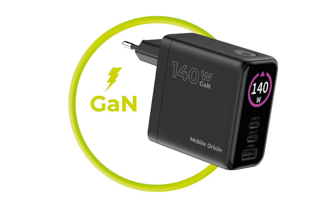 140W vysokovýkonná nabíječka Mobile Origin GaN Display Charger