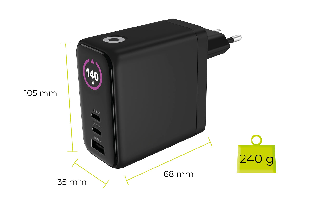 140W vysokovýkonná nabíječka Mobile Origin GaN Display Charger
