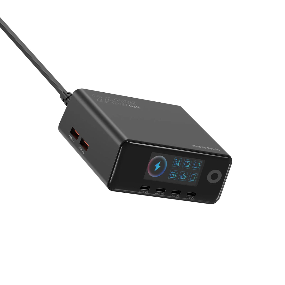 Nabíjecí stanice Mobile Origin GaN nabíjecí hub s displejem 240W PW39
