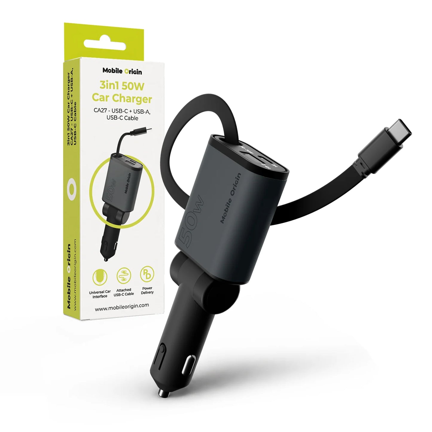 3v1 autonabíječka 50W Mobile Origin Car Charger - bonami.click