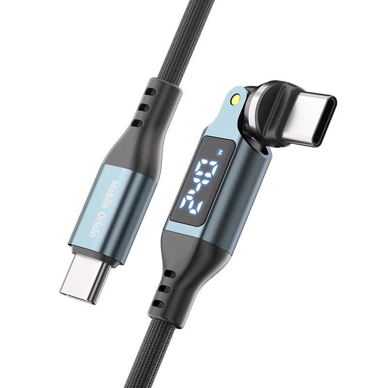 Kabel Mobile Origin Otočný USB-C kabel s displejem 540° 240 W (1m)