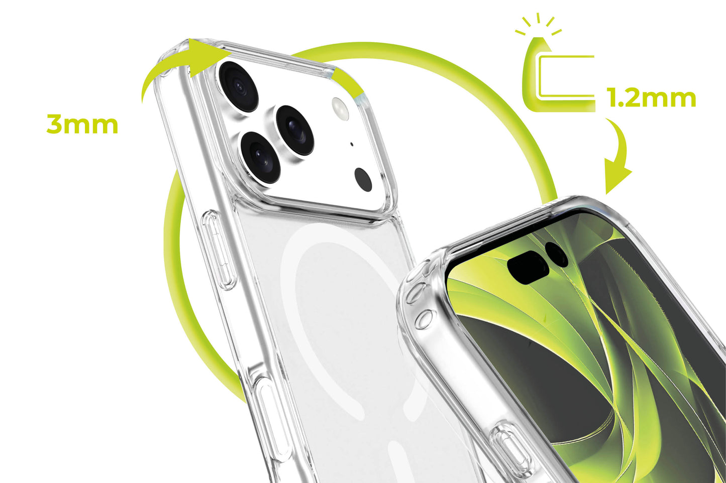 MagSafe kryt pro iPhone 17 Pro Mobile Origin Easy Hybrid - průhledný