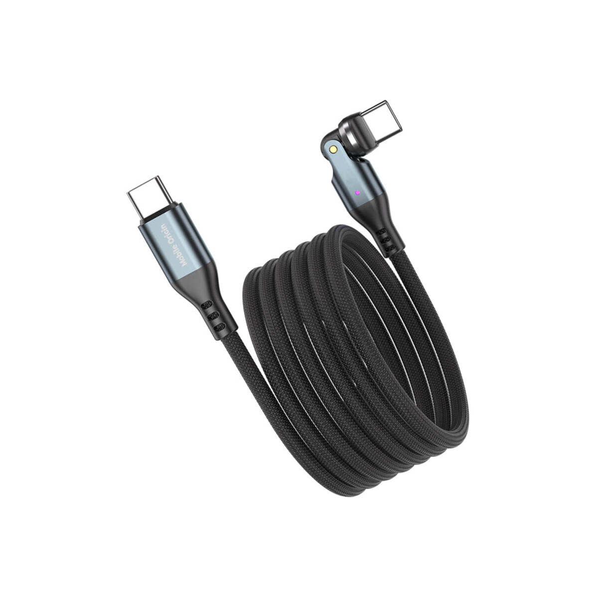 Magnetický otočný USB-C / USB-C kabel Mobile Origin CB14 240 W, 1 m – vesmírně šedý