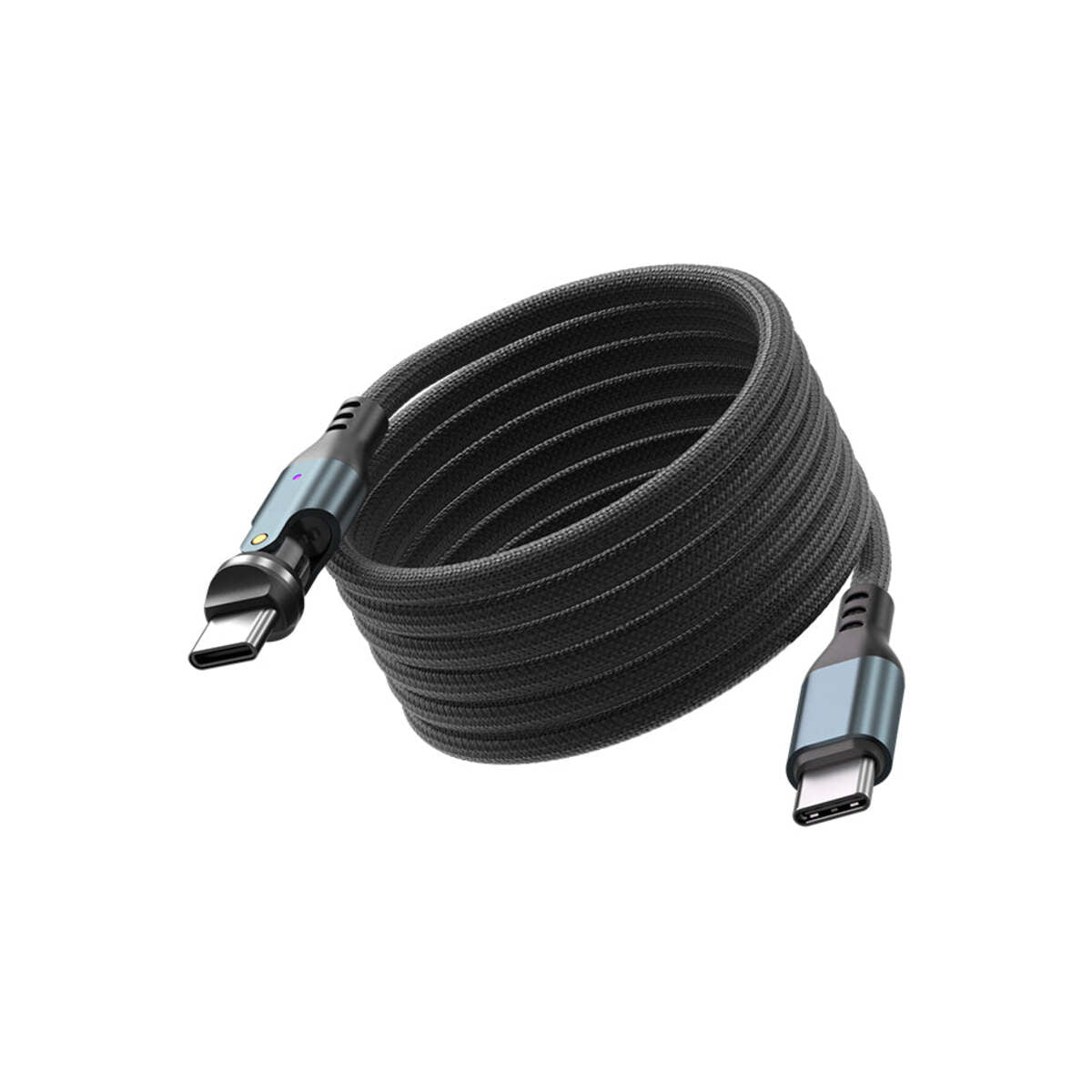 Magnetický otočný USB-C / USB-C kabel Mobile Origin CB14 240 W, 1 m – vesmírně šedý