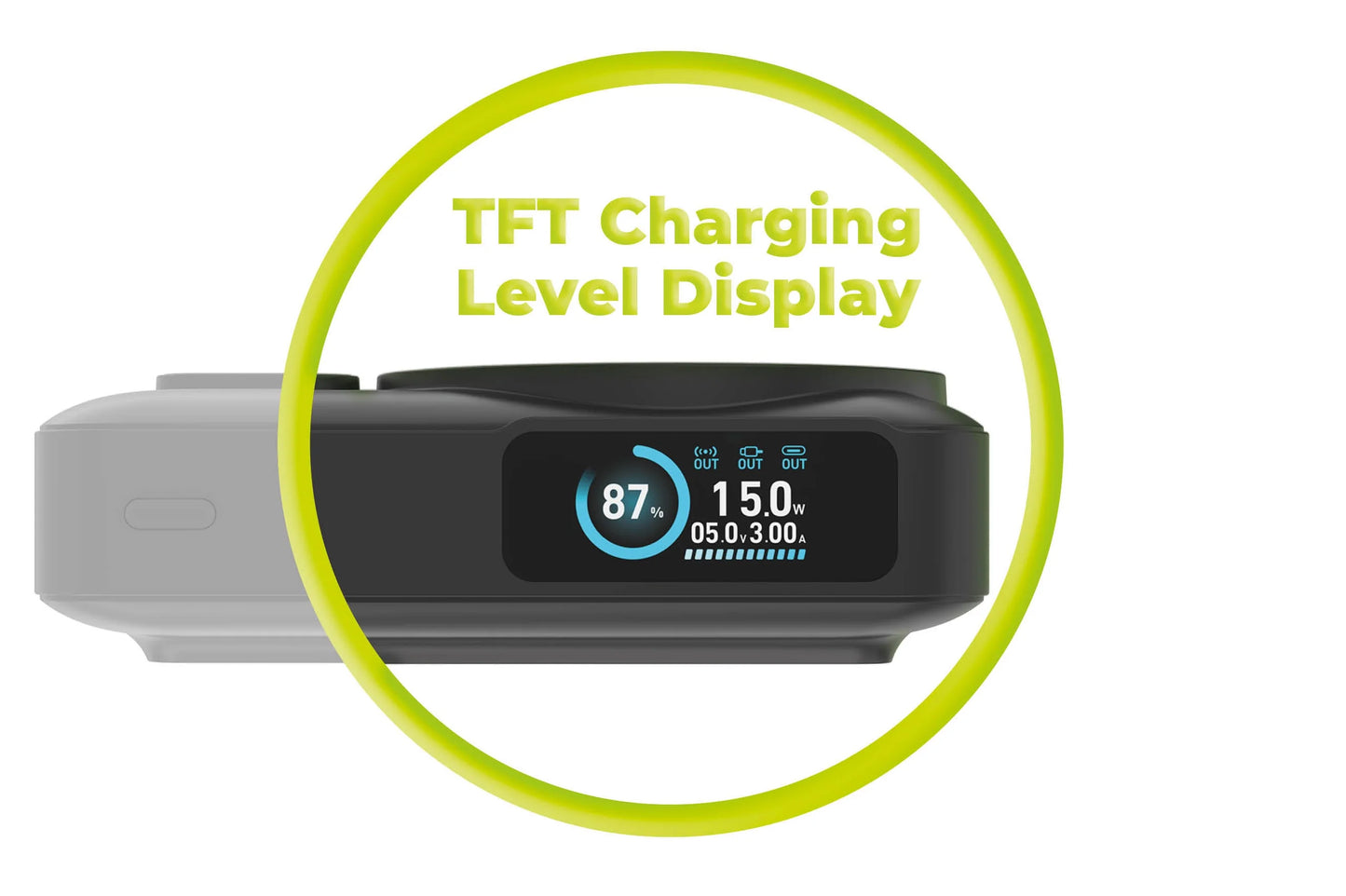 Powerbanka Mobile Origin s displejem Semi-solid PB19 10000mah Qi2 + USB-C kabel - černá