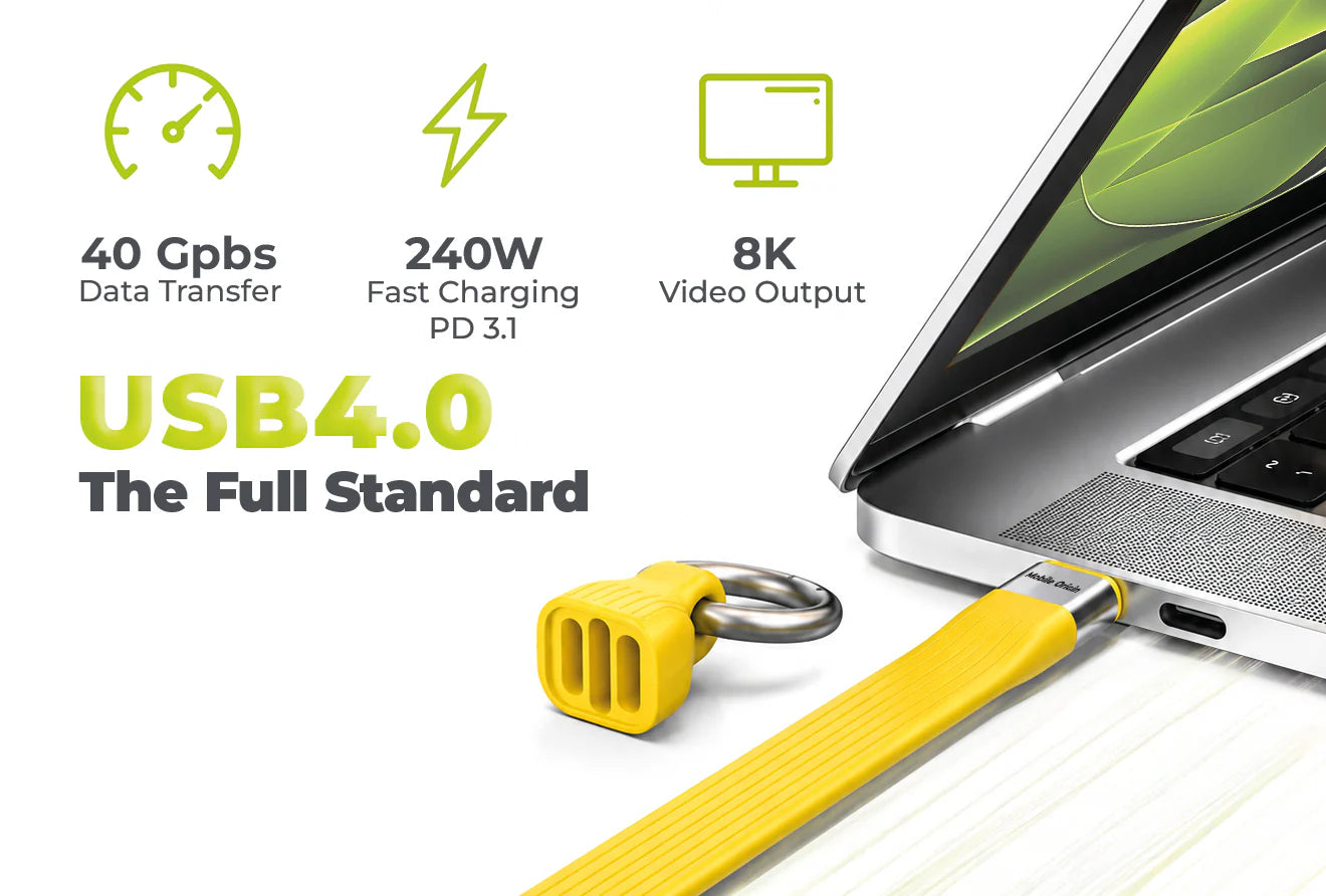 Klíčenka Mobile Origin Klíčenka s kabelem USB-C 240W 40Gbps 8K CB17 - žlutá
