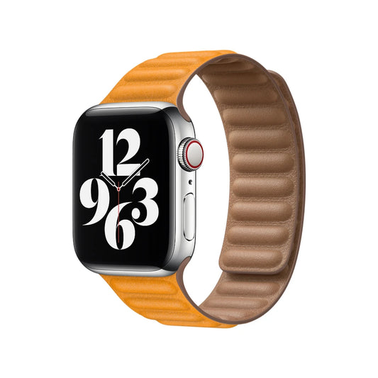 Apple Watch 38/40/41 mm makově oranžový kožený tah – velký