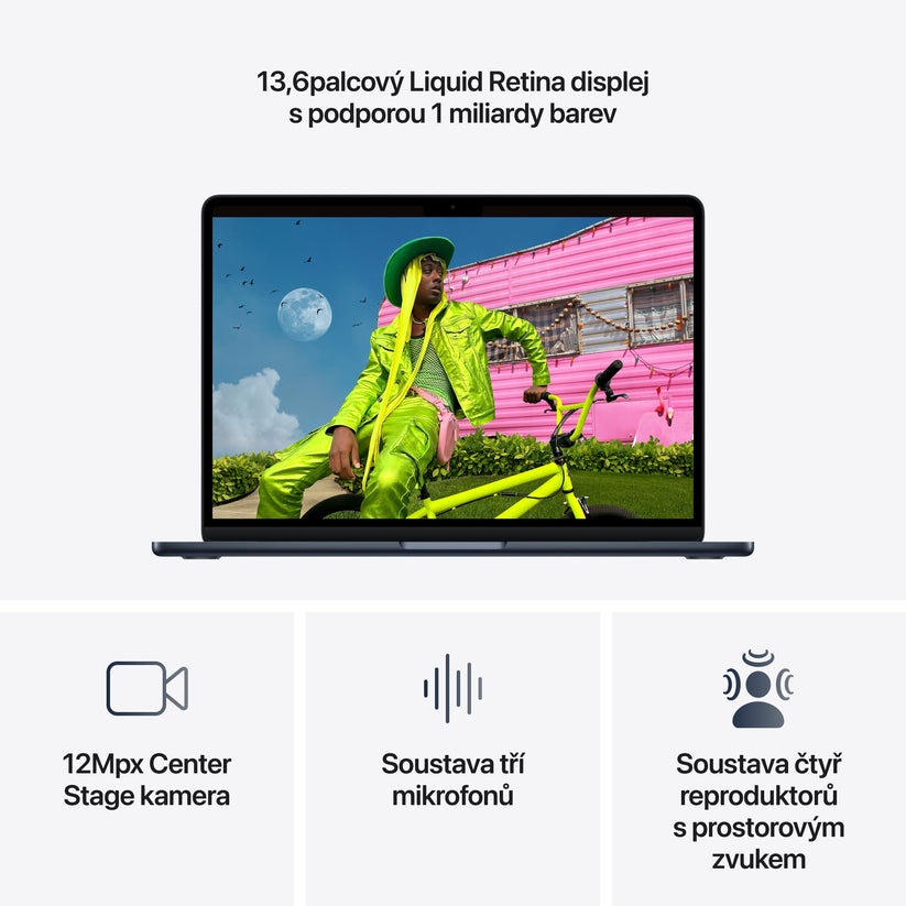 MacBook Air 13", Apple M5 čip, 10jádrové CPU, 10jádrové GPU, 16 GB, 512GB SSD, CZ - temně inkoustová