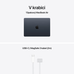 MacBook Air 13", M5 10jádrové CPU, 10jádrové GPU, 24 GB, 512GB SSD, CZ - temně inkoustová (otevřený) - bonami.click