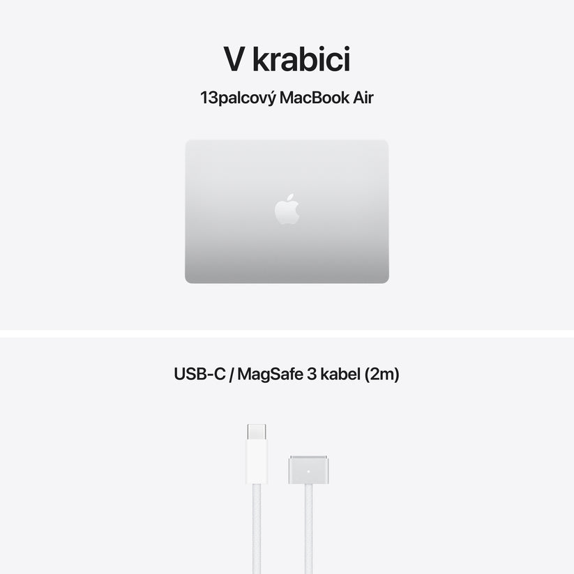MacBook Air 13,6", Apple M5 10jádrové CPU, 10jádrové GPU, 24GB, 1TB SSD – stříbrný