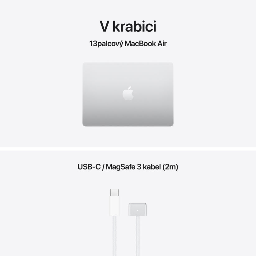 MacBook Air 13", Apple M5 čip, 10jádrové CPU, 10jádrové GPU, 16 GB, 2TB SSD, CZ - stříbrná