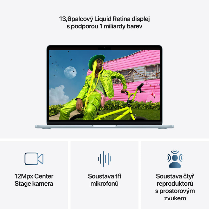 MacBook Air 13", Apple M5 čip, 10jádrové CPU, 10jádrové GPU, 32 GB, 4TB SSD, CZ - blankytně modrá