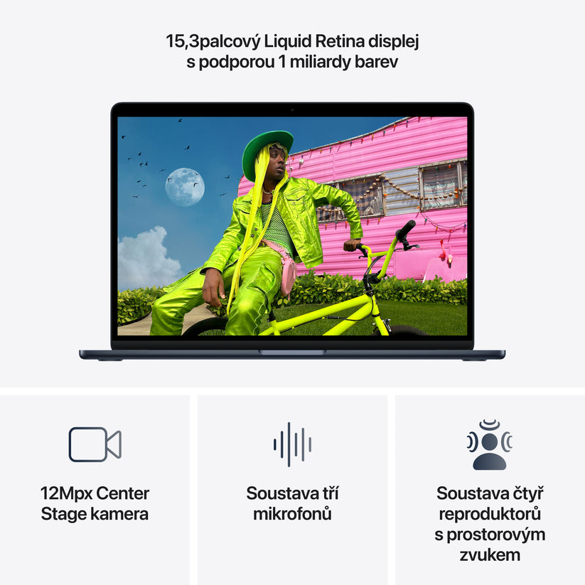 MacBook Air 15,3", Apple M5 10jádrové CPU, 10jádrové GPU, 16GB, 1TB SSD – temně inkoustový