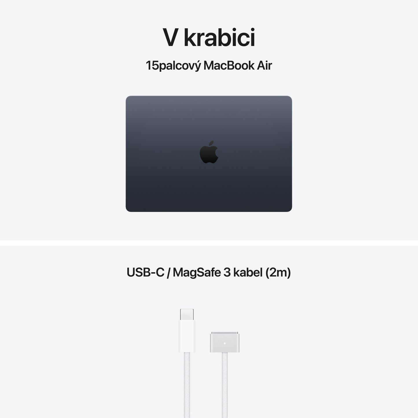 MacBook Aie 15", Apple M5 10jádrové CPU, 10jádrové GPU, 16 GB, 512GB SSD, INT klávesnice - temně inkoustová (otevřený) - bonami.click