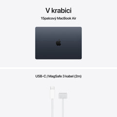 MacBook Aie 15", Apple M5 10jádrové CPU, 10jádrové GPU, 16 GB, 512GB SSD, INT klávesnice - temně inkoustová (otevřený) - bonami.click