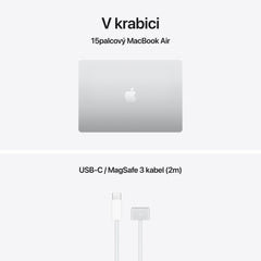 MacBook Air 15", Apple M5 čip, 10jádrové CPU, 10jádrové GPU, 16 GB, 1TB SSD, INT - stříbrná