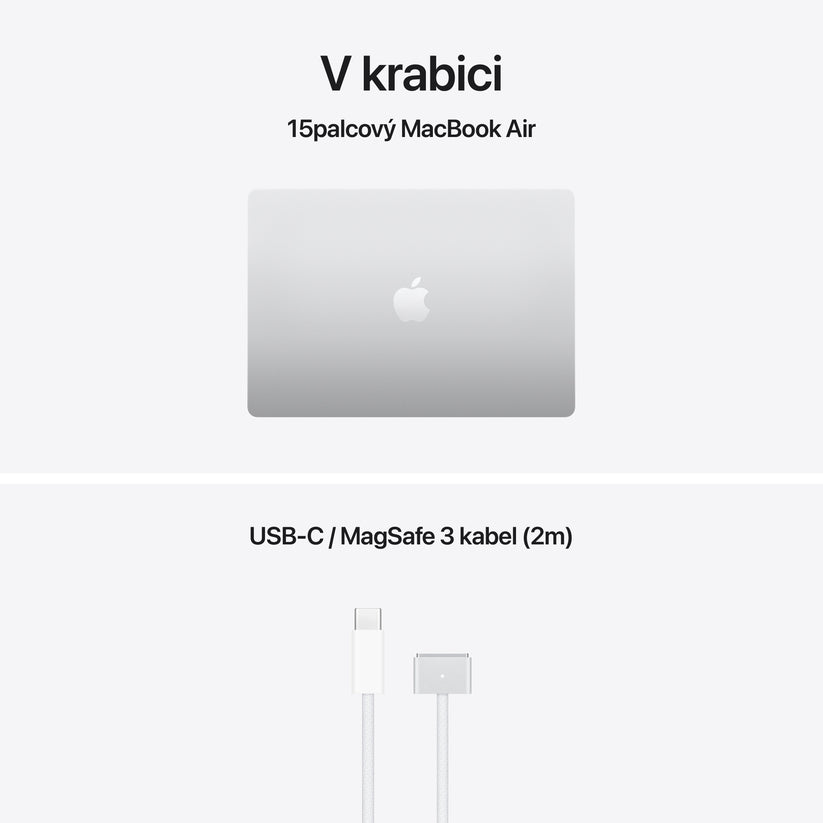 MacBook Air 15", Apple M5 čip, 10jádrové CPU, 10jádrové GPU, 16 GB, 2TB SSD, CZ - stříbrná
