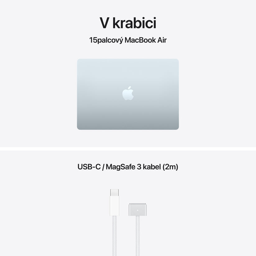MacBook Air 15", Apple M5 čip, 10jádrové CPU, 10jádrové GPU, 24 GB, 1TB SSD, INT - blankytně modrá