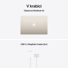 MacBook Air 15", Apple M5 čip, 10jádrové CPU, 10jádrové GPU, 16 GB, 4TB SSD, INT - hvězdně bílá