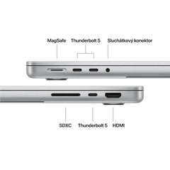 MacBook Pro 14,2", Apple M5 Pro 15jádrové CPU, 16jádrové GPU, 24GB, 1TB SSD – stříbrný (otevřený) - bonami.click