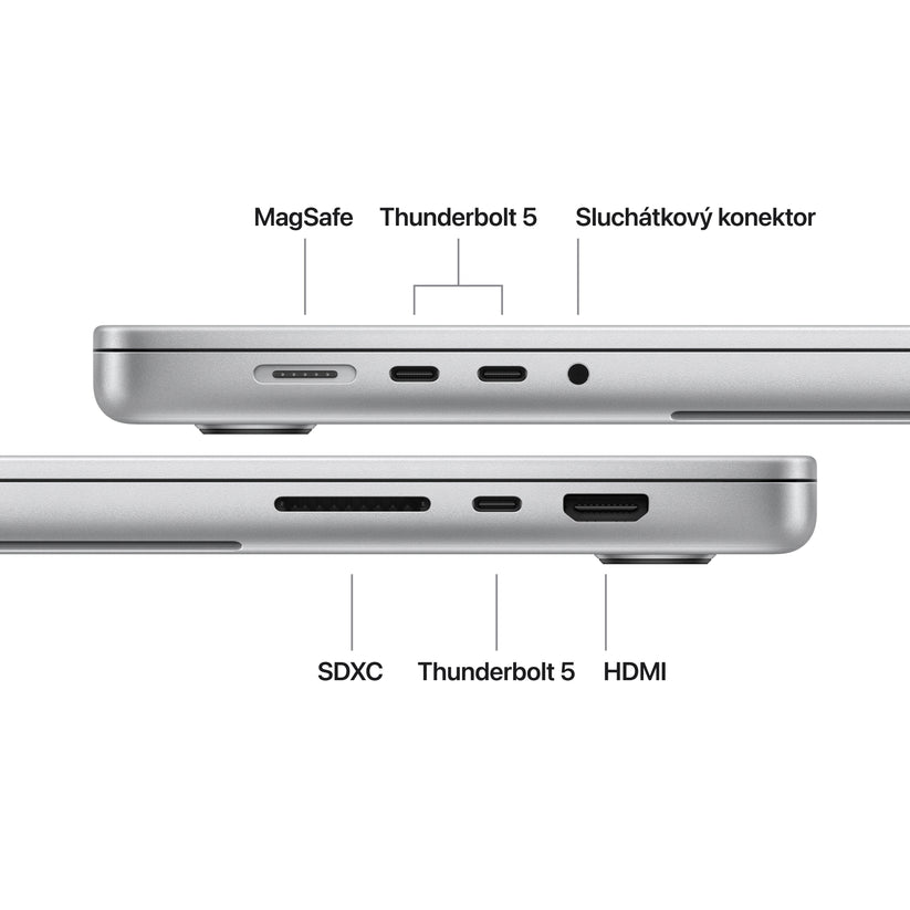 MacBook Pro 16", Apple M5 Max čip, 18jádrové CPU, 40jádrové GPU, 48 GB, 2TB SSD, INT - stříbrná