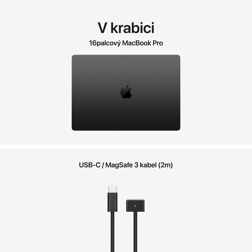 MacBook Pro 16,2", Apple M5 Pro 18jádrové CPU, 20jádrové GPU, 24GB, 1TB SSD – vesmírně černý