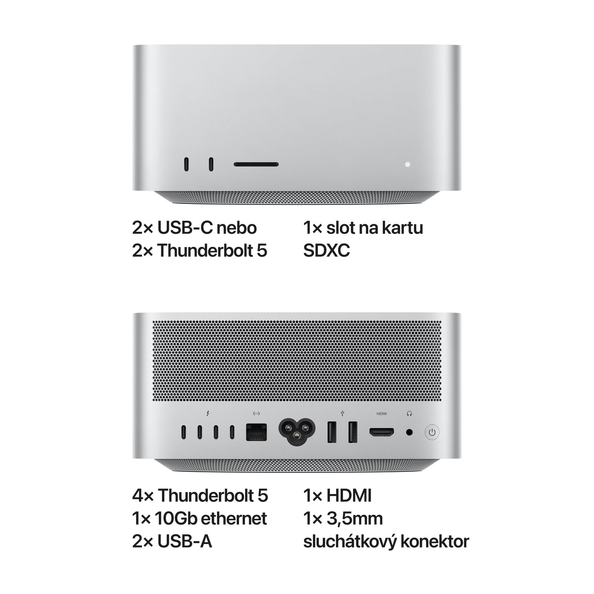 Mac Studio, Apple M4 Max čip, 16jádrové CPU, 40jádrové GPU, 48GB, 1TB SSD - stříbrný - bonami.click
