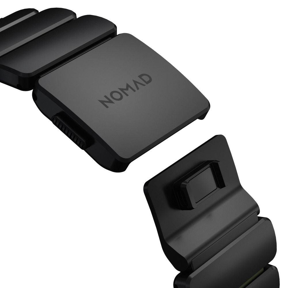 Hybridní řemínek pro Apple Watch 45/46/49 mm Nomad Stratos Band - černý/zelený