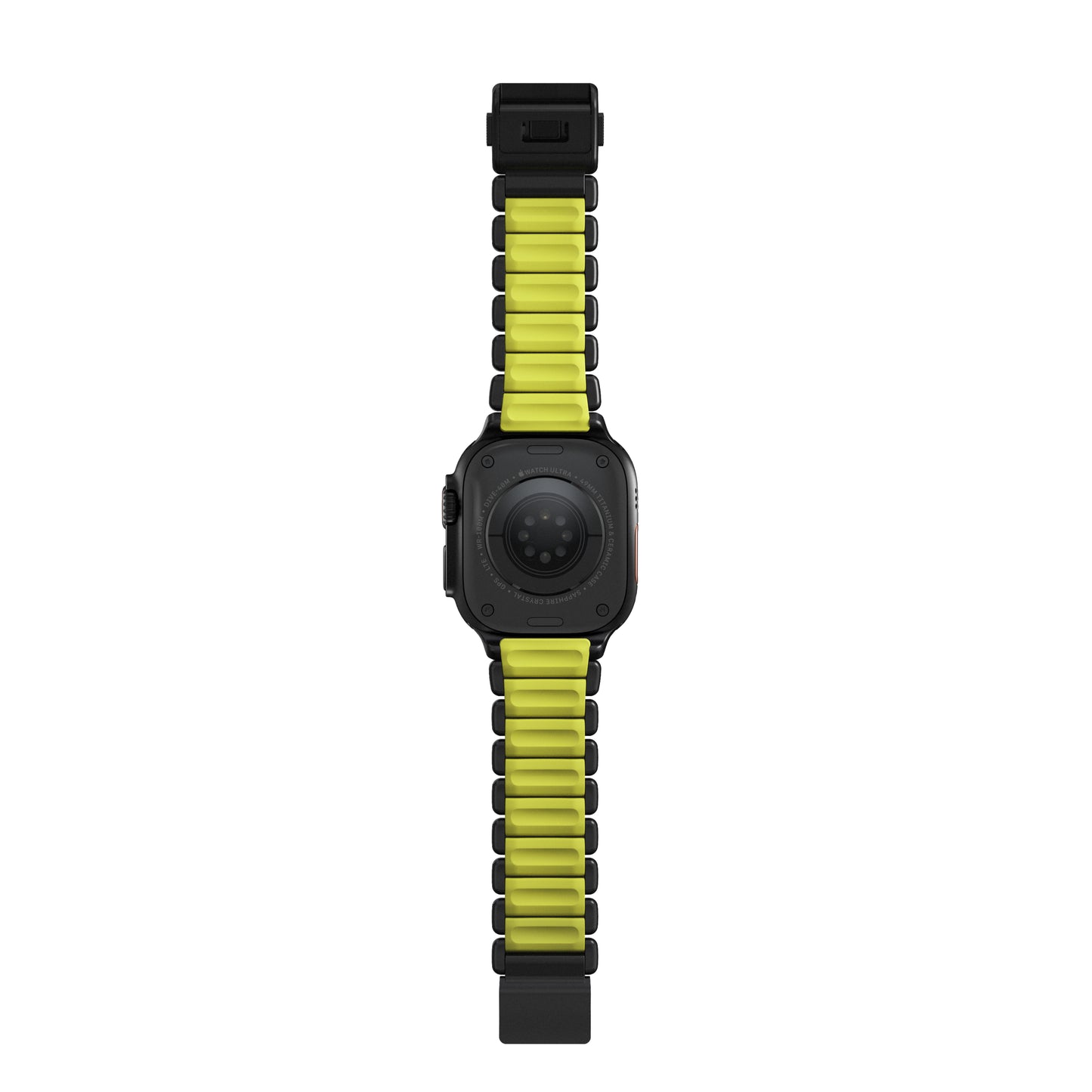 Řemínek pro Apple Watch 45/46/49 mm Nomad Stratos Band FKM - černý/zelený - bonami.click