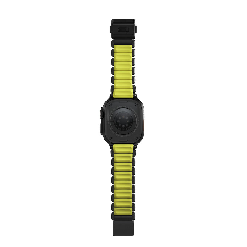 Řemínek pro Apple Watch 45/46/49 mm Nomad Stratos Band FKM - černý/zelený - bonami.click