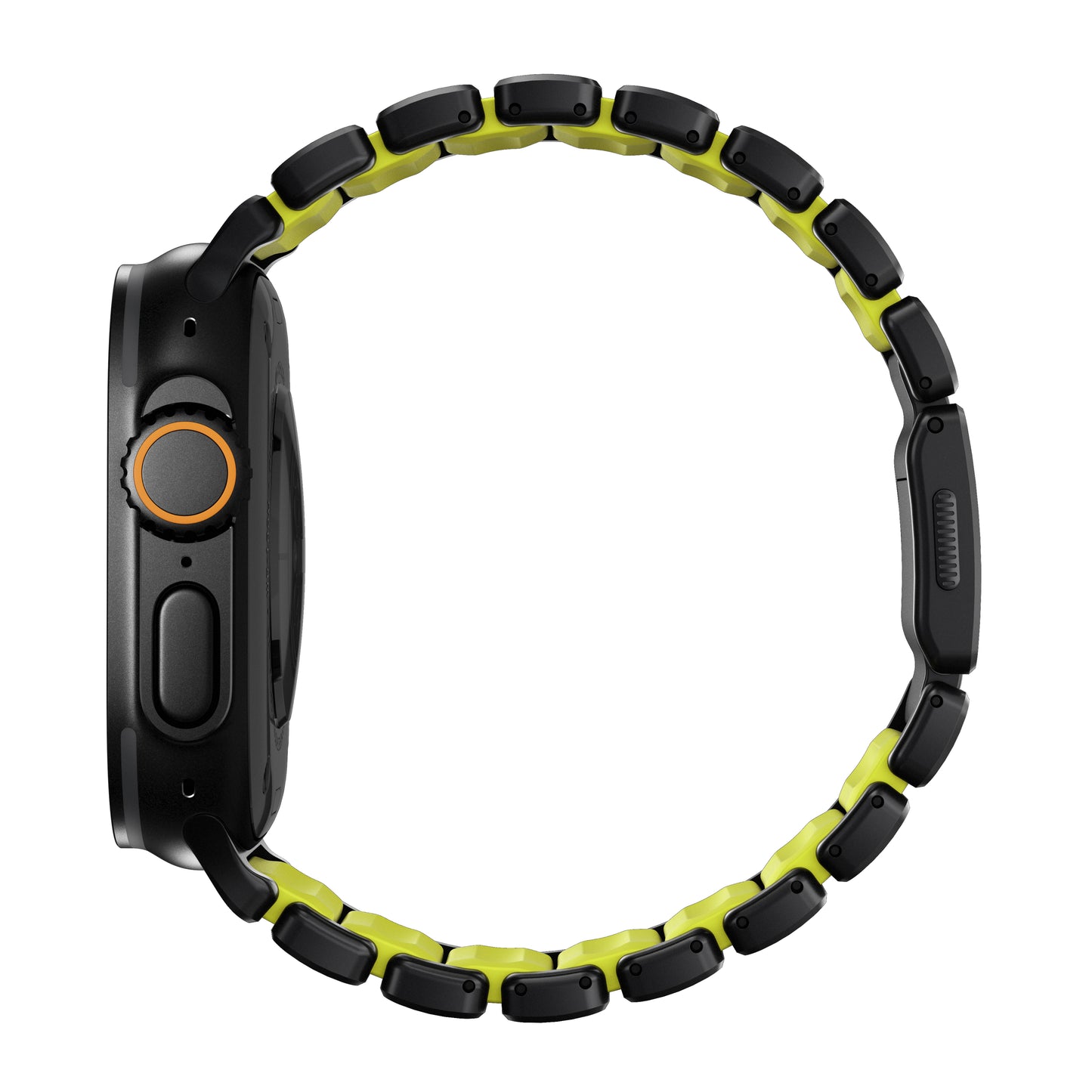 Řemínek pro Apple Watch 45/46/49 mm Nomad Stratos Band FKM - černý/zelený - bonami.click