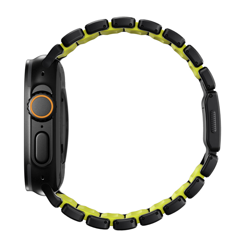 Řemínek pro Apple Watch 45/46/49 mm Nomad Stratos Band FKM - černý/zelený - bonami.click