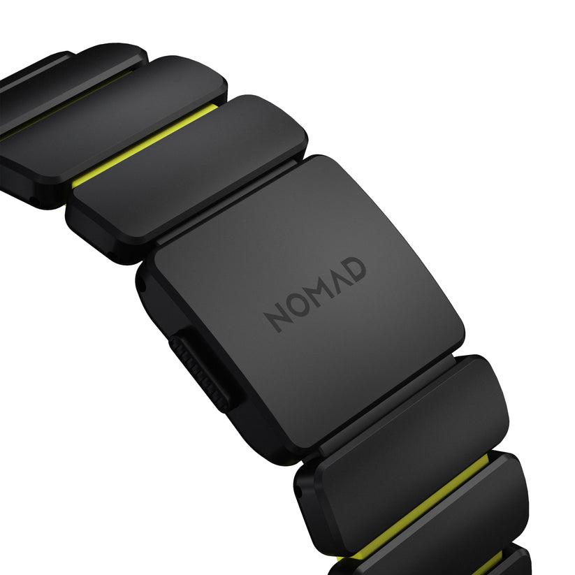 Řemínek pro Apple Watch 45/46/49 mm Nomad Stratos Band FKM - černý/zelený - bonami.click