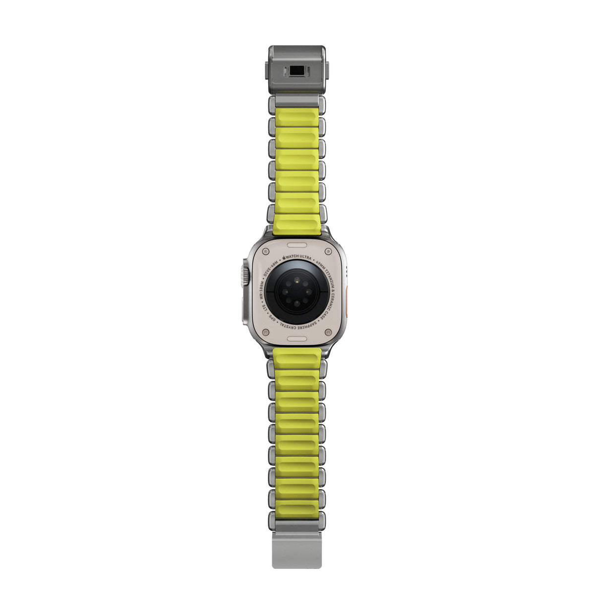 Řemínek pro Apple Watch 45/46/49 mm Nomad Stratos Band FKM - stříbrný/zelený