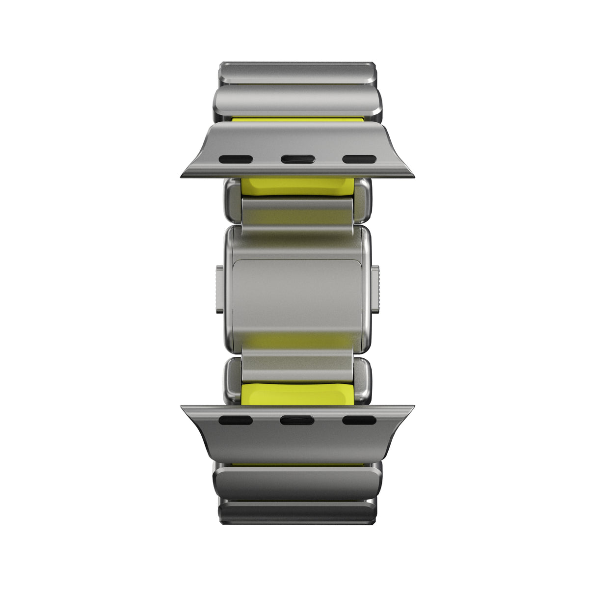Řemínek pro Apple Watch 45/46/49 mm Nomad Stratos Band FKM - stříbrný/zelený