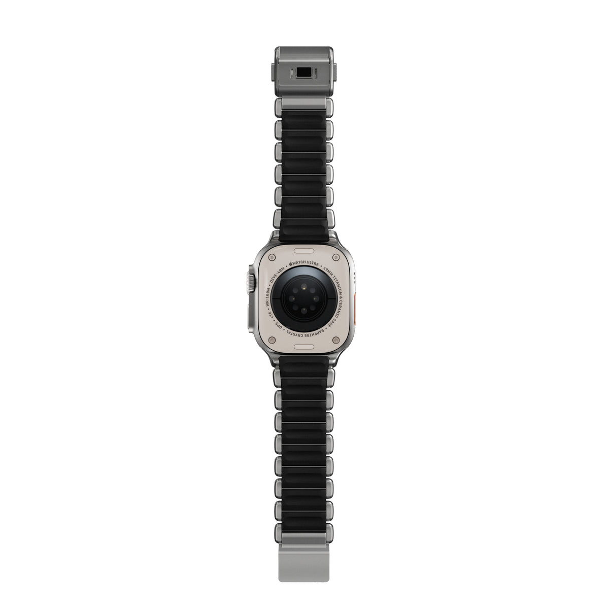 Řemínek pro Apple Watch 45/46/49 mm Nomad Stratos Band FKM - stříbrný - bonami.click