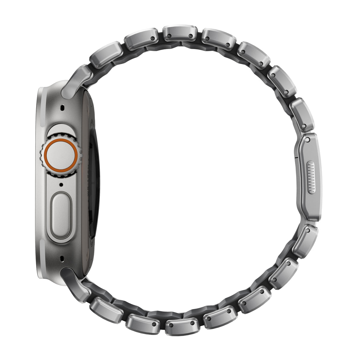 Řemínek pro Apple Watch 45/46/49 mm Nomad Stratos Band FKM - stříbrný - bonami.click