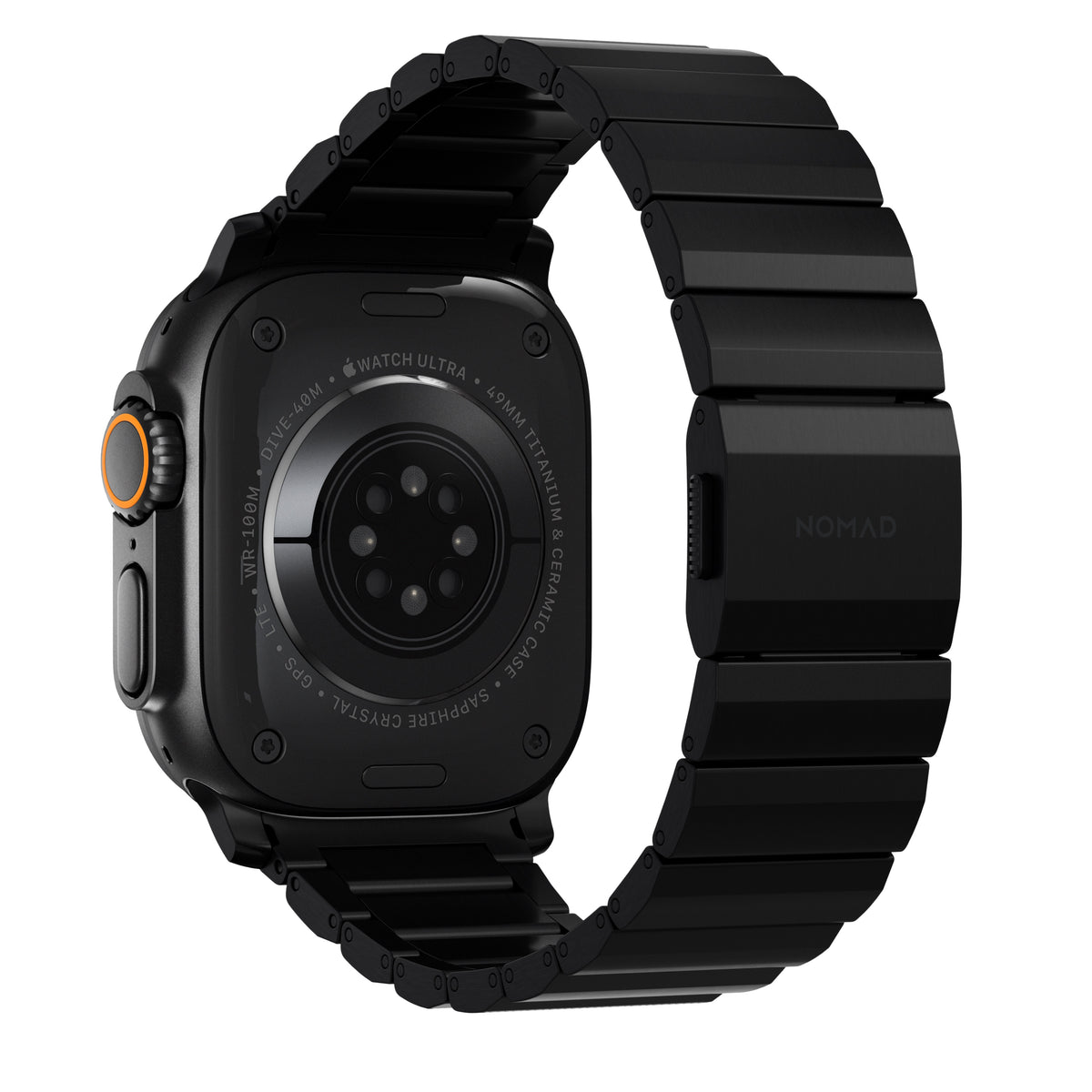 Řemínek pro Apple Watch 45/46/49 mm Nomad Titanium Band V2 - černý