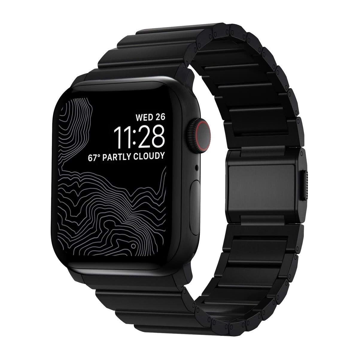 Řemínek pro Apple Watch 42/44 mm Nomad Titanium Band V2 - černý