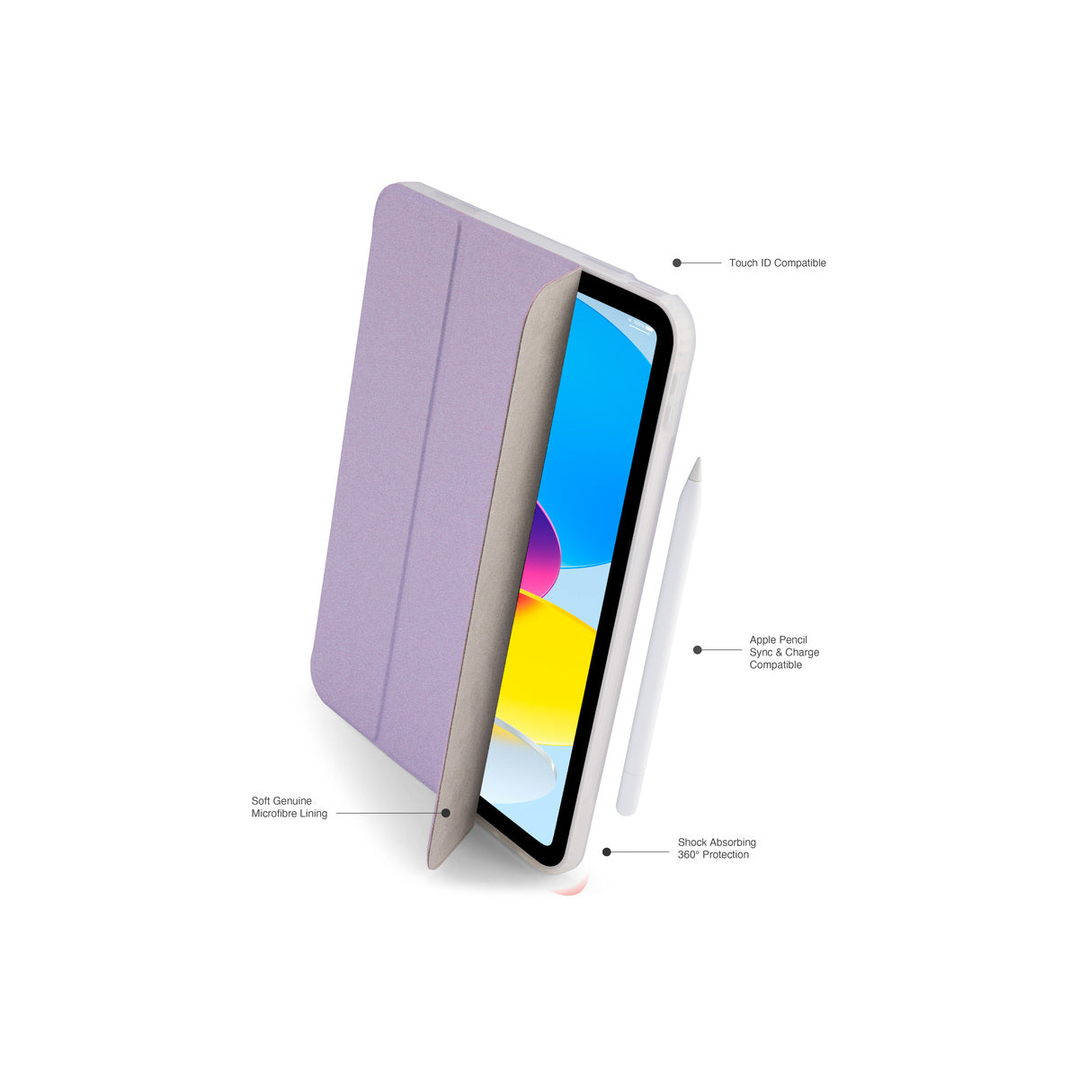 Pouzdro pro iPad (A16/22) Pipetto Origami No7 Tri-Folio Case - fialové
