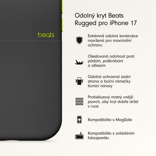 Odolný kryt pro iPhone 17 Beats s MagSafe a ovladačem fotoaparátu - everest černý - bonami.click
